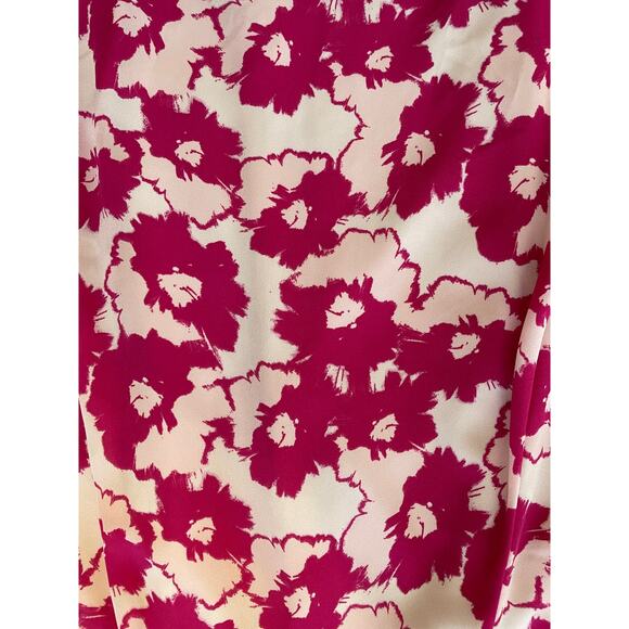 Banana Republic Dress Size 4 Floral Flutter Sleeve Skater Fully Lined Pink White - Picture 5 of 9
